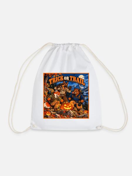 Trick oder Trail – Halloween Outdoor - Turnbeutel - Weiß