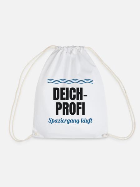 Deich-Profi – Spaziergang läuft (Nordsee) - Turnbeutel - Weiß