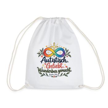 Autistisch Geliebt Infinity Kreuz - Turnbeutel - Weiß - Vorne