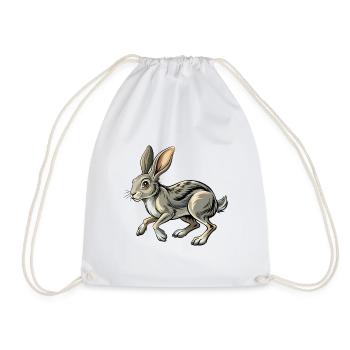 Running Rabbit - Turnbeutel - Weiß - Vorne