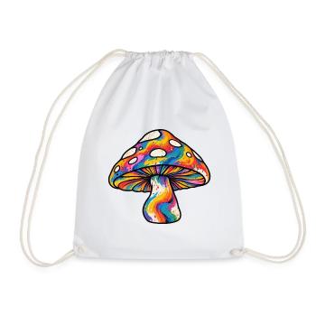 Psychedelischer Regenbogenpilz - Turnbeutel - Weiß - Vorne