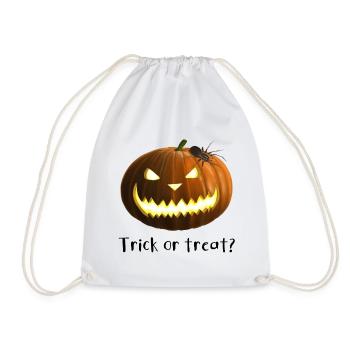 Trick or treat - Kürbis mit Spinne - Turnbeutel - Weiß - Vorne