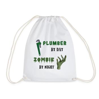 Plumber by day Zombie by night - Rohrzange - Turnbeutel - Weiß - Vorne