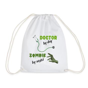 Doctor by day Zombie by night - Stethoskop - Turnbeutel - Weiß - Vorne