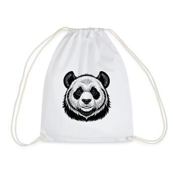 Pandakopf - Turnbeutel - Weiß - Vorne