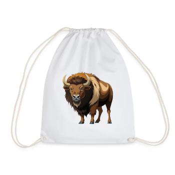 Amerikanischer Bison - Turnbeutel - Weiß - Vorne