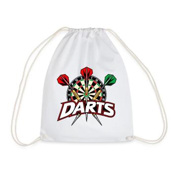 Dartboard - Dartspiel - Darts Bilder - Turnbeutel - Weiß - Vorne