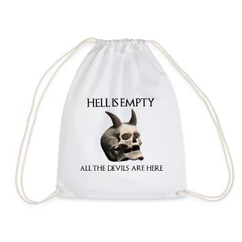 Hell is empty all the devils are here - Totenkopf - Turnbeutel - Weiß - Vorne