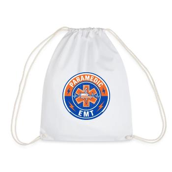 Vintage Paramedic EMT Star Of Life Ambulanzdeckel - Turnbeutel - Weiß - Vorne
