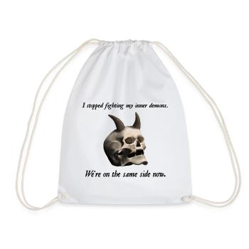 I stopped fighting my inner demons - Totenkopf - Turnbeutel - Weiß - Vorne