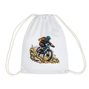 Mountainbike Abenteuer für MTB Fahrer - Turnbeutel - Weiß - Vorne