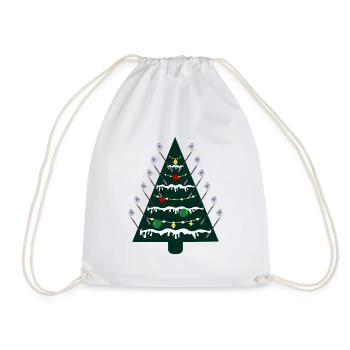 Weihnachtsbaum, Golfen Golfschläger - Turnbeutel - Weiß - Vorne