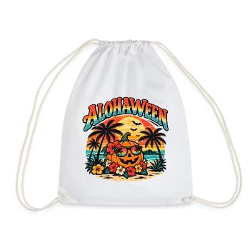 Alohaween Tropical Halloween – Lustiger Kürbis - Turnbeutel - Weiß - Vorne