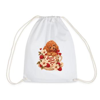 Sweet Fall Days Poodle - Turnbeutel - Weiß - Vorne