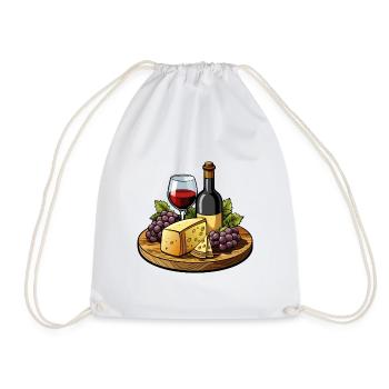 Wein und Käse - Turnbeutel - Weiß - Vorne
