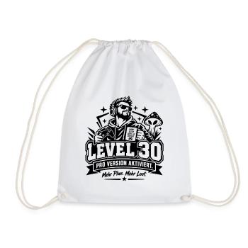 30. Geburtstag: Level 30 Gamer-Geschenk mit Humor! - Turnbeutel - Weiß - Vorne