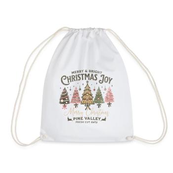 Merry Christmas Joy Tannenbaum Vintage Geschenk - Turnbeutel - Weiß - Vorne