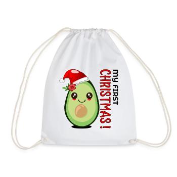 Mein erstes Weihnachten, Avocado Baby - Turnbeutel - Weiß - Vorne
