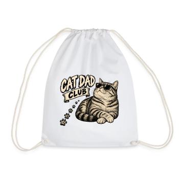 cool dad club - coole Katze - Turnbeutel - Weiß - Vorne