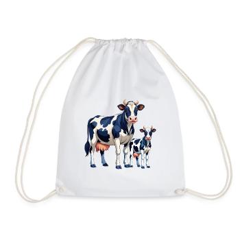Holstein und Kälber Kuh - Turnbeutel - Weiß - Vorne