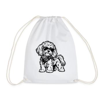 Havaneser mit Sonnenbrille – Cooler Hund - Turnbeutel - Weiß - Vorne