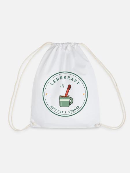 Kaffee & Rotstift Retro für Lehrer und Lehrerinnen - Turnbeutel - Weiß