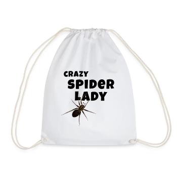 Crazy Spider Lady - Spinnen Liebhaberin - Turnbeutel - Weiß - Vorne
