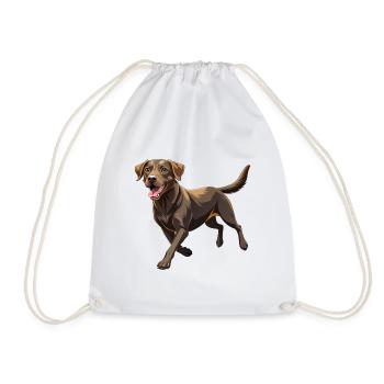 Labrador Retriever Hundelauf - Turnbeutel - Weiß - Vorne