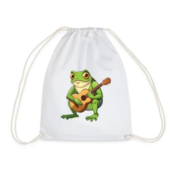 Froschkröte spielt akustische Gitarre - Turnbeutel - Weiß - Vorne