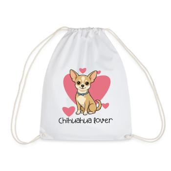 Süßer Chihuahua-Liebhaber – Welpe mit rosa Herzen - Turnbeutel - Weiß - Vorne