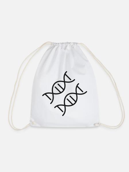 DNA-Doppelhelix-Linie-Symbol - Turnbeutel - Weiß