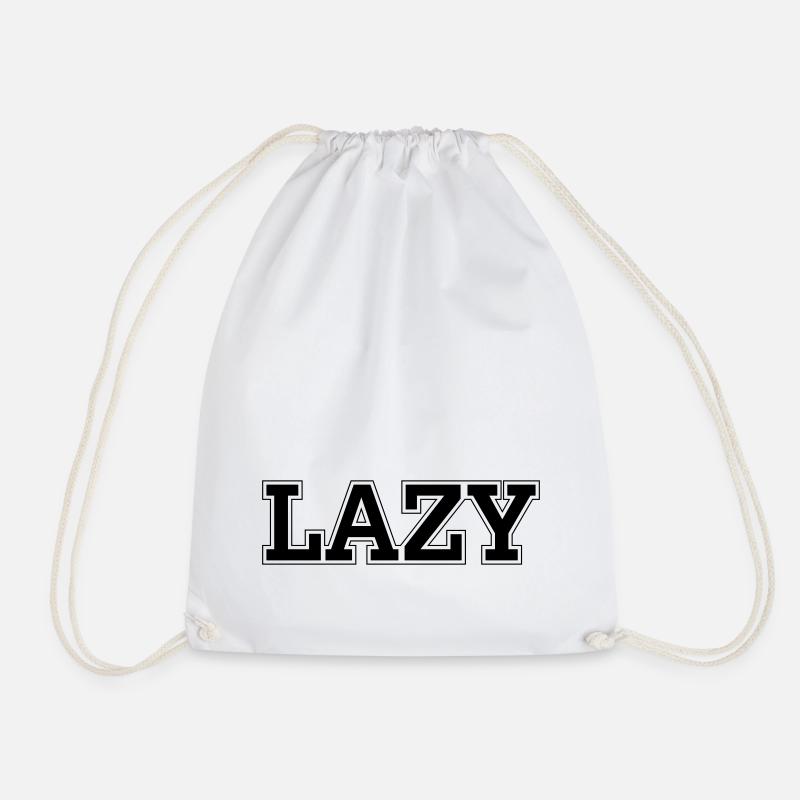LAZY - Drawstring Bag - white
