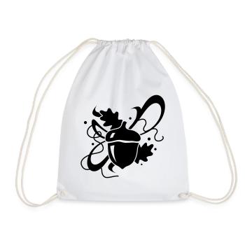 Acorn with oak leaves - Drawstring Bag - white - Front