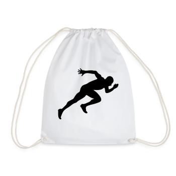 running without stripes - Drawstring Bag - white - Front