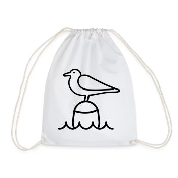 Seagull Moin - Drawstring Bag - white - Front