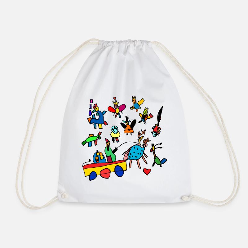 kidsworld - Drawstring Bag - white
