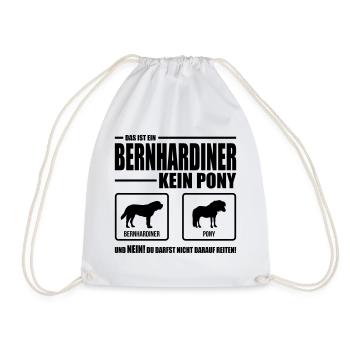 BERNHARDINER kein Pony Wilsigns Hundespruch Hund - Turnbeutel - Weiß - Vorne