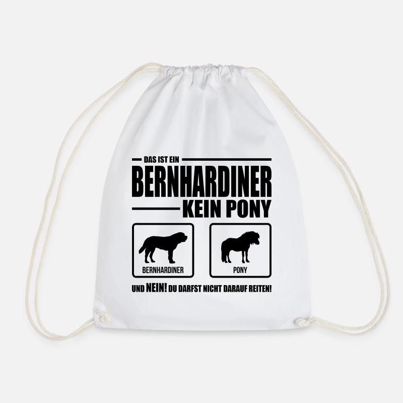 BERNHARDINER kein Pony Wilsigns Hundespruch Hund - Turnbeutel - Weiß