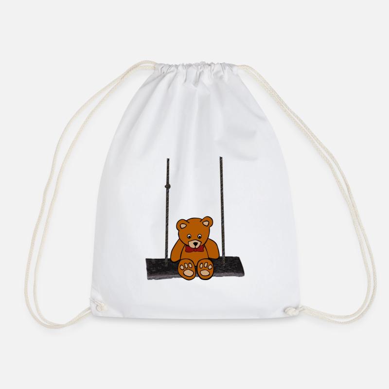 teddy - Drawstring Bag - white