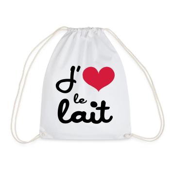 J'aime le lait - Bébé - Sac de sport léger - blanc - Devant
