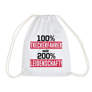 Traktor , Treckerfahrer 200% Leidenschaft ...(25) - Turnbeutel - Weiß - Vorne