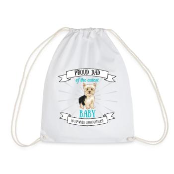 Fier papa de chien de fête des pères chien Yorkshire Terrier - Sac de sport léger - blanc - Devant