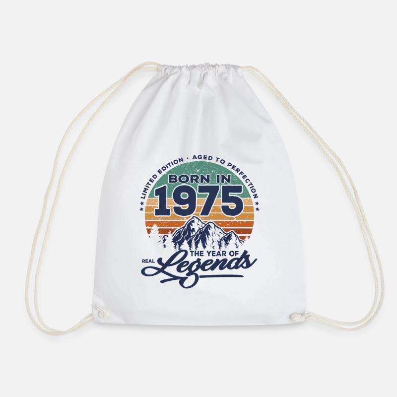 Legends are born in 1975 - Drawstring Bag - white