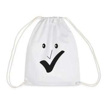 Fine smile - Fine face A04. - Drawstring Bag - white - Front