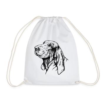 Bracco Italiano Portrait schwarz - Turnbeutel - Weiß - Vorne