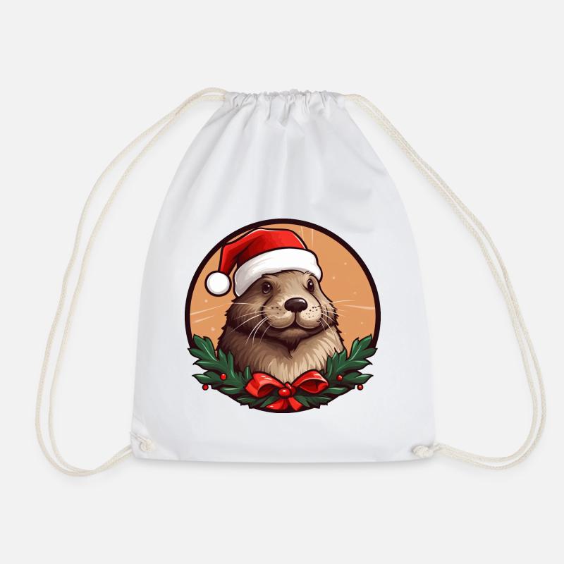 Biber Weihnachten - Turnbeutel - Weiß
