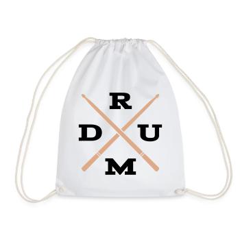 Drum Cross Drummer Drums Color Changing - Drawstring Bag - white - Front