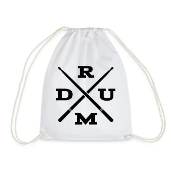 Drum Cross Drummer Drums - Drawstring Bag - white - Front