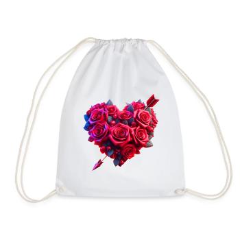 Coeur de rose (02) - Sac de sport léger - blanc - Devant
