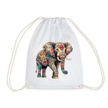 Elefant - Turnbeutel - Weiß - Vorne